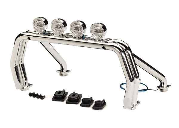 Traxxas 9262X Roll Bar (assembled with LED light bar)/ roll Bar Mounts, left & right/ 2.6x12mm BCS (self-tapping) (4) (fits #9212 Body) - TRA9262X