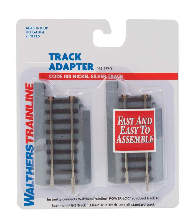 Walthers Trainline Track Adapter 2-Pack - Power-Loc Track(TM) - 931-1370
