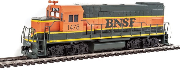 Walthers Trainline HO , EMD GP15-1 - Standard DC -- Burlington Northern & Santa Fe (green, orange, yellow) - 931-2500