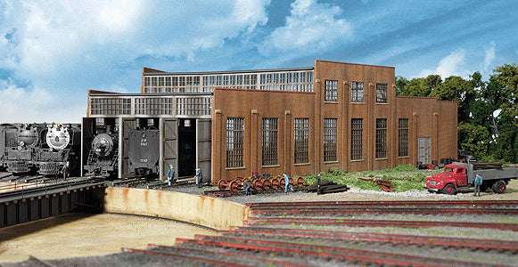 Walthers Cornerstone 3-Stall Modern Roundhouse Addition -- Kit - 16 x 20-1/8 x 5-1/2" 40.6 x 51.1 x 14cm - 933-2901