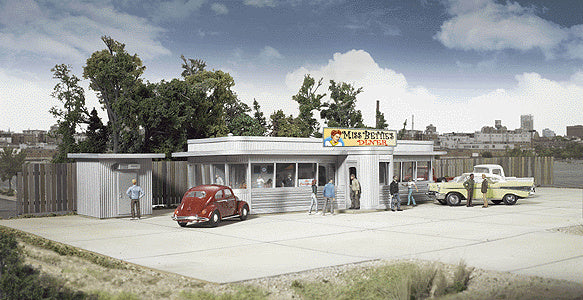 Walthers Cornerstone Miss Bettie's Diner -- Kit - 6-5/8 x 3 x 1-5/8" 15.2 x 7.6 x 4.1cm - 933-2909