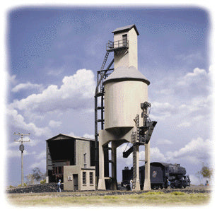 Walthers Cornerstone Concrete Coaling Tower -- Kit - Tower & Shed: 6-3/8 x 4-1/8 x 11" 10.5 x 16.2 x 27.9cm - 933-3042