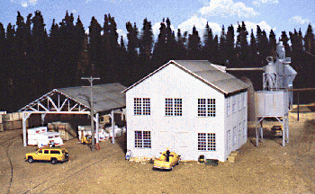 Walthers Cornerstone Planing Mill and Shed -- Kit - Mill: 6 x 8" 15.2 x 20.3cm; Shed: 6 x 9" 15.2 x 22.9cm - 933-3059