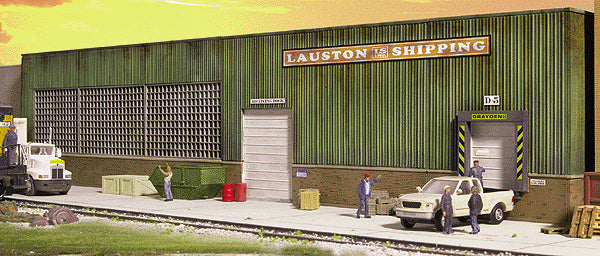 Walthers Cornerstone Lauston Shipping Background Building -- Kit - 19 x 1-1/8 x 4" 48.2 x 2.8 x 10.1cm - 933-3191