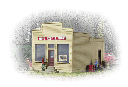 Walthers Cornerstone Jim's Repair Shop -- Kit - 2-3/4 x 1-3/4 x 1-3/4" 6.8 x 4.3 x 4.3cm - 933-3229