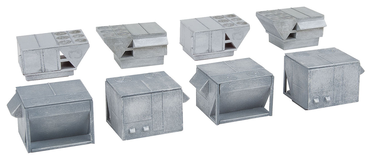 Walthers Cornerstone N-Scale HVAC Units -- Kit - 4 each of 2 Styles of Rooftop Air Conditioners - 933-3269