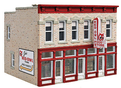 Walthers Cornerstone Jim's Red Owl -- Kit - 4-1/4 x 3-5/8 x 3-3/8" 10.8 x 9.2 x 8.6cm - 933-3472