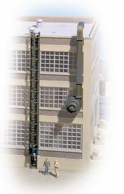 Walthers Cornerstone Caged Ladders & Vents -- Kit - 5 Each Ladders & Vents - 933-3515