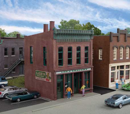 Walthers Cornerstone Lee's Grocery Store -- Kit - 3-1/2 x 4-1/4 x 4-5/8" 8.9 x 10.8 x 11.7cm - 933-3666