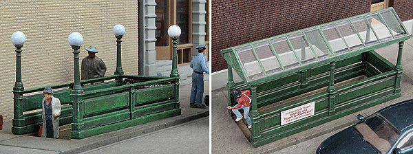 Walthers Cornerstone Subway Entrance -- Kit - Builds 2 Complete Models - 933-3762