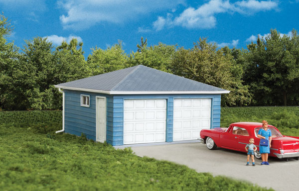 Two-Car Garage -- Kit - 3-1/8 x 3-1/8 x 2"  7.9 x 7.9 x 5cm over eaves