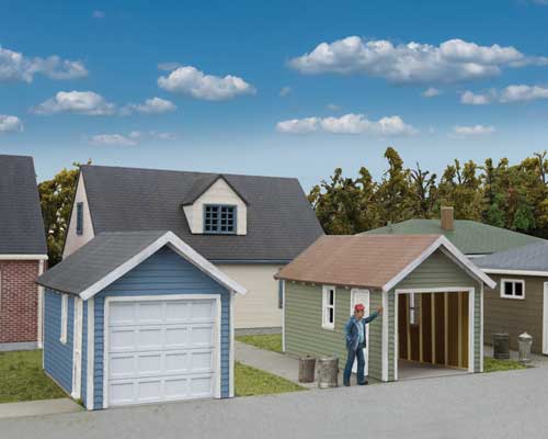 Single-Car Garage pkg(2) -- Kit - Each: 2-5/8 x 1-5/8 x 1-11/16"  6.6 x 4 x 4.1cm
