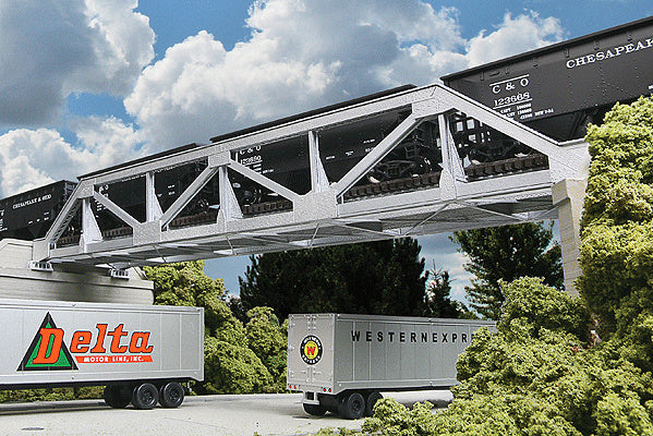 Walthers Cornerstone Single-Track Pony Truss Bridge - Lasercut -- Kit - 15 x 3 x 2-1/8" 38.1 x 7.6 x 5.4cm - 933-4030