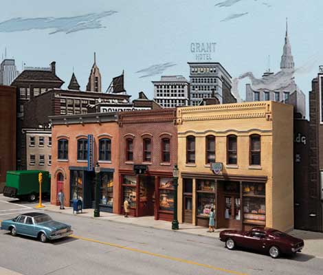 Walthers Cornerstone HO Merchant Row Background Building -- Kit