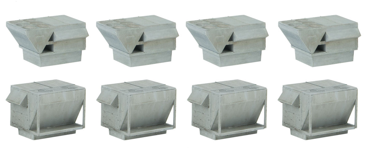 Walthers Cornerstone 933-4077 HVAC Units -- Kit - 4 each of 2 Styles of Rooftop Air Conditioners - 933-4077