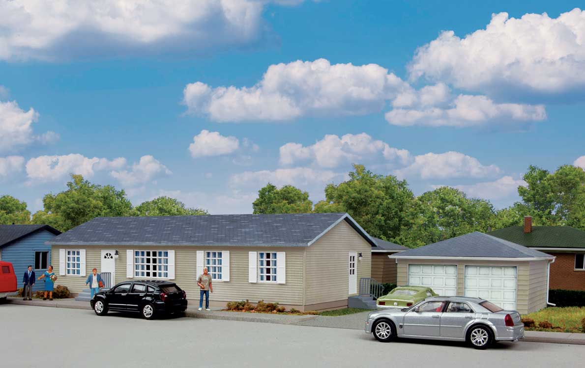 Walthers Cornerstone Modern Sectional House with Garage -- Kit - 933-4151