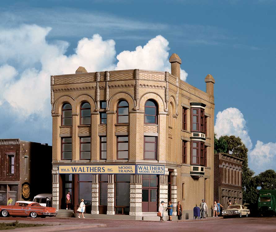 Walthers Cornerstone Walthers Water Street Building -- Kit - 7-3/4 x 4-3/4 x 7-1/8" 19.4 x 11.9 x 17.8cm - 933-4203