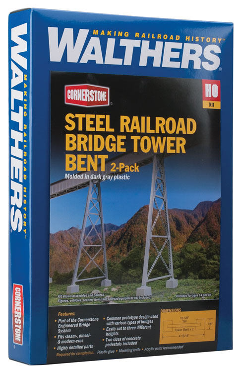 Walthers Cornerstone Steel Railroad Bridge Tower Bent 2-Pack -- Kit - 933-4555