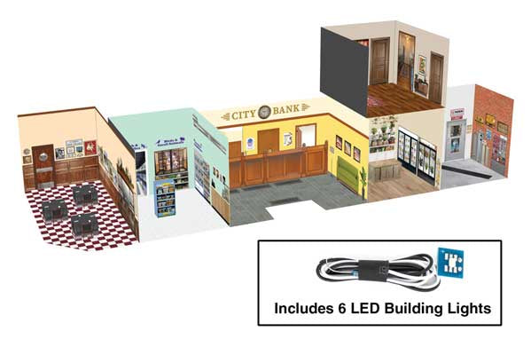 Walthers Cornerstone 933-4700 HO Merchants Row I - Spaces -- Interior Lighting and Detail Insert