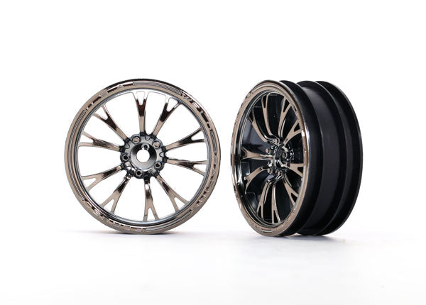 Traxxas 9472X Wheels, Weld black chrome (Front) (2) - TRA9472X