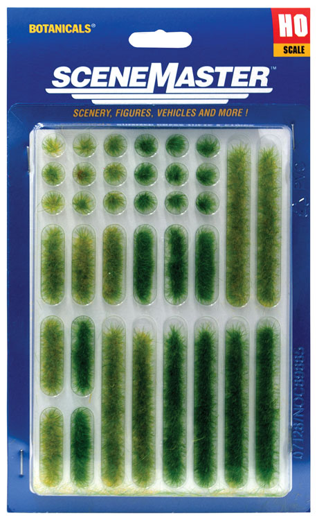 Walthers SceneMaster Grass Tufts &amp; Strips - 18 Each -- Summer - 949-1103