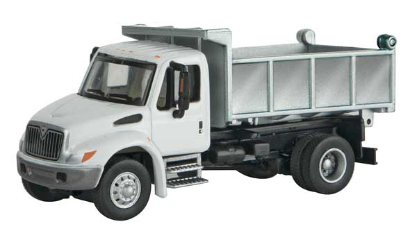 Walthers SceneMaster International(R) 4300 Single-Axle Dump Truck - Assembled -- White with Utility Company decals - 949-11637