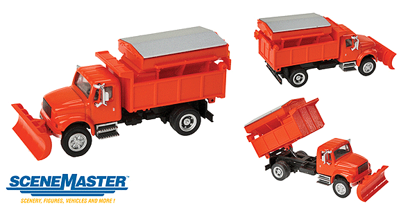 International(R) 4900 Dump Truck w/Snowplow & Salt Spreader - Assembled -- Orange