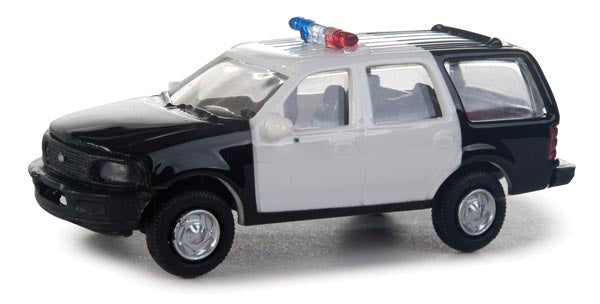 Walthers HO Ford(R) Expedition Special Service Vehicle (SSV) -- Police, Sheriff & Highway Patrol decals (black, white doors, nonworking ligh