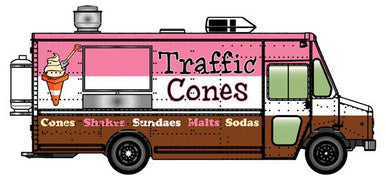 Walthers SceneMaster Morgan Olson(R) Route Star Van -- Road Cones Ice Cream Food Truck