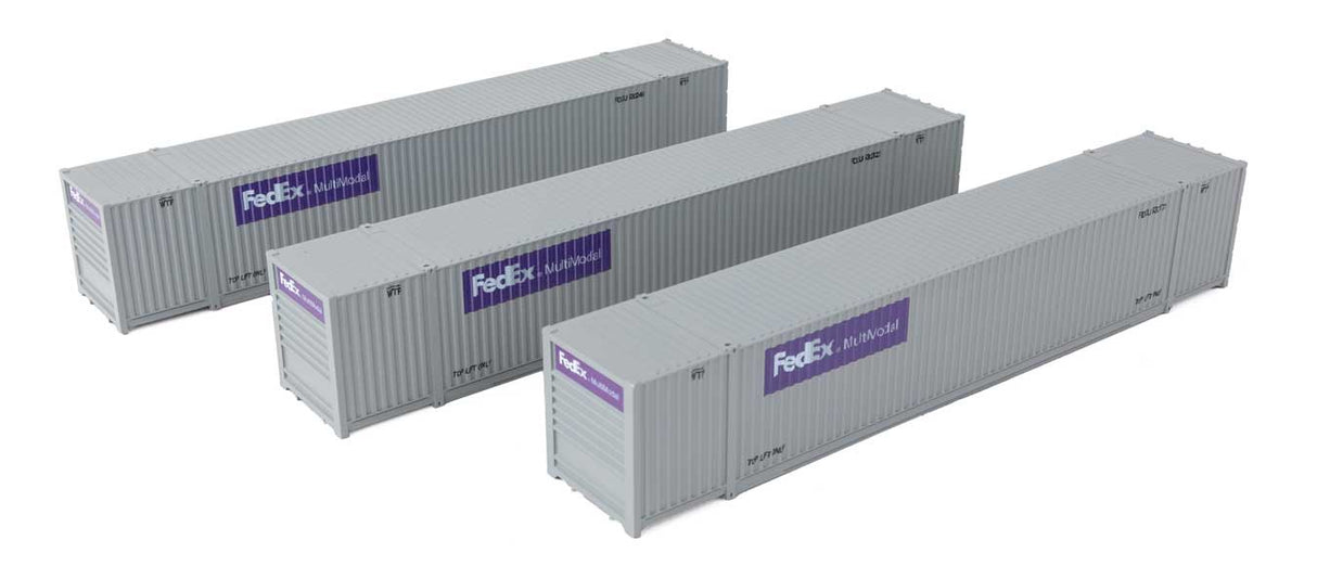 Walthers SceneMaster HO 53' Singamas Corrugated Side Container - 3-Pack -- Fed Ex