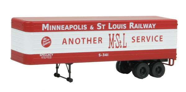 Walthers SceneMaster 35' Fluted-Side Trailer 2-Pack - Assembled -- Minneapolis & St. Louis (red, white) - 949-2404