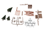 Walthers SceneMaster HO Camp Site with Two Trailers - Kit -- Two Camping Trailers, Signs & Accessories