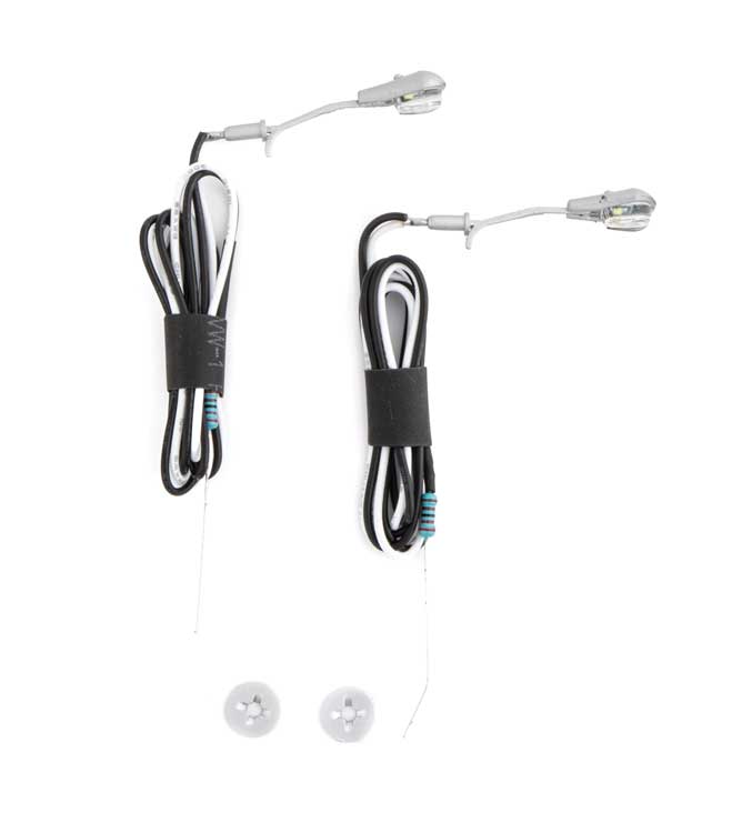 Walthers SceneMaster LED HO Wall-Mount Light 2-Pack -- Modern Short Arm Style