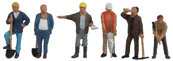 Walthers SceneMaster HO Construction Workers pkg(6) - Set #1