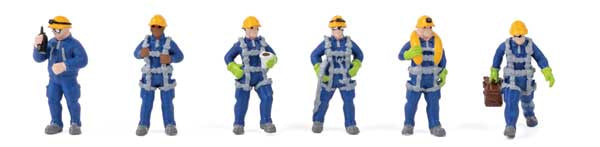 Walthers SceneMaster HO Wind Turbine Technicians -- pkg(6)