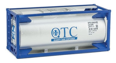 Walthers SceneMaster 20' Tank Container - Kit -- Santa Fe (white, blue) - 949-8107