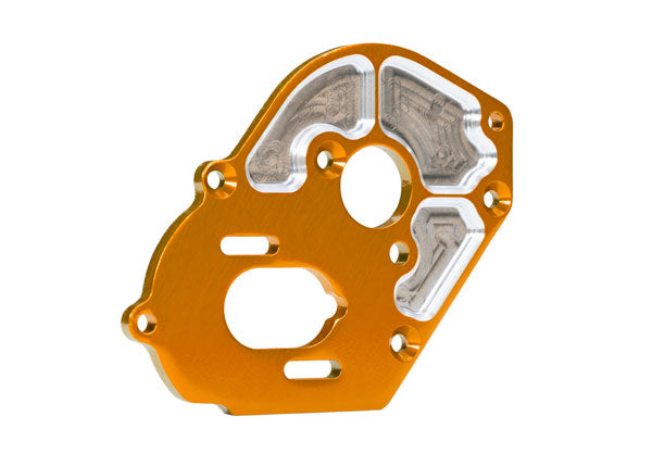 Traxxas 9490-ORNG Plate, Motor, machined 6061-T6 aluminum (orange-anodized) (4mm thick)/ 3x10mm CS with split and flat washer (2)