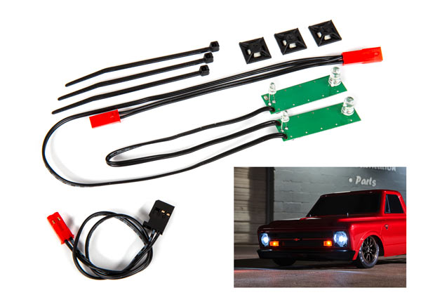 Traxxas 9496 LED light set, Front, Complete (white) (includes light harness, power harness, zip ties (3)) - TRA9496