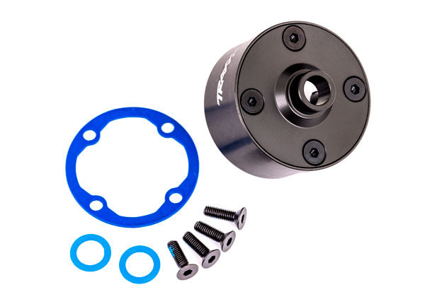 Traxxas 9581A Carrier, Differential (aluminum, dark titanium-anodized)/ Differential Bushing/ ring gear gasket/ 3x10mm CCS (4) - TRA9581A