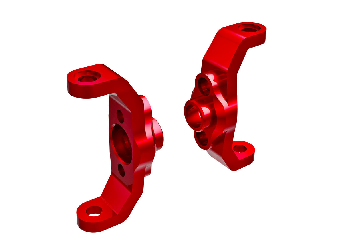 Traxxas 9733-RED Caster blocks, 6061-T6 aluminum (red-anodized) (left & right) - TRA9733-RED