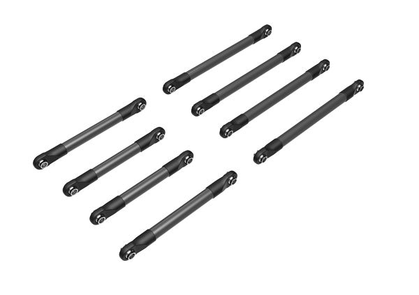 Traxxas 9749-GRAY Suspension link set, 6061-T6 aluminum (dark titanium-anodized) (includes 5x53mm Front Lower links (2), 5x46mm Front upper links (2), 5x68mm Rear Lower or upper links (4)) - TRA9749-GRAY