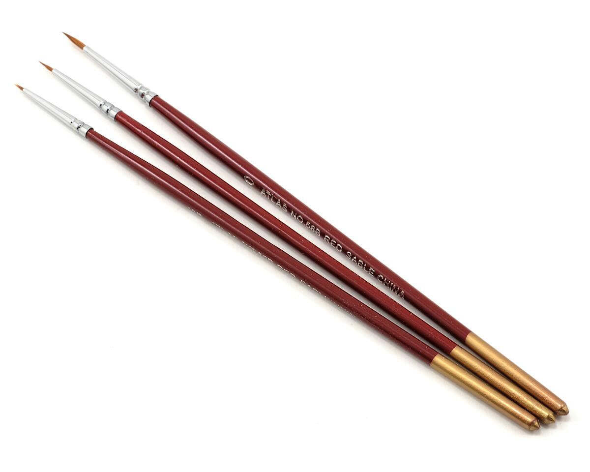 Atlas Brush Company 58B Red Sable 3pc Brush Set 10/0-5/0-0 - ABC58B