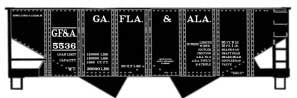 Accurail HO USRA 55-Ton 2-Bay Hopper - Kit -- Georgia, Florida & Alabama #5536 (black)
