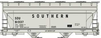 Accurail HO ACF 2-Bay Covered Hopper - Kit -- Southern Railway (gray)