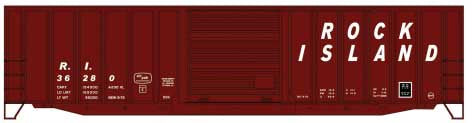 Accurail HO 50' Exterior-Post Modern Boxcar - Kit -- Rock Island #36280 (Boxcar Red, Italic Lettering)