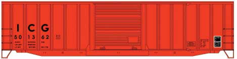 Accurail HO 50' Exterior-Post Modern Boxcar - Kit -- Illinois Central Gulf #501362 (orange, black, reporting Marks Only)