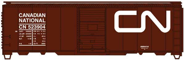 Accurail HO  40' Single-Door Steel Boxcar - Kit -- Canadian National #523904 (Boxcar Red, Large Noodle Logo)