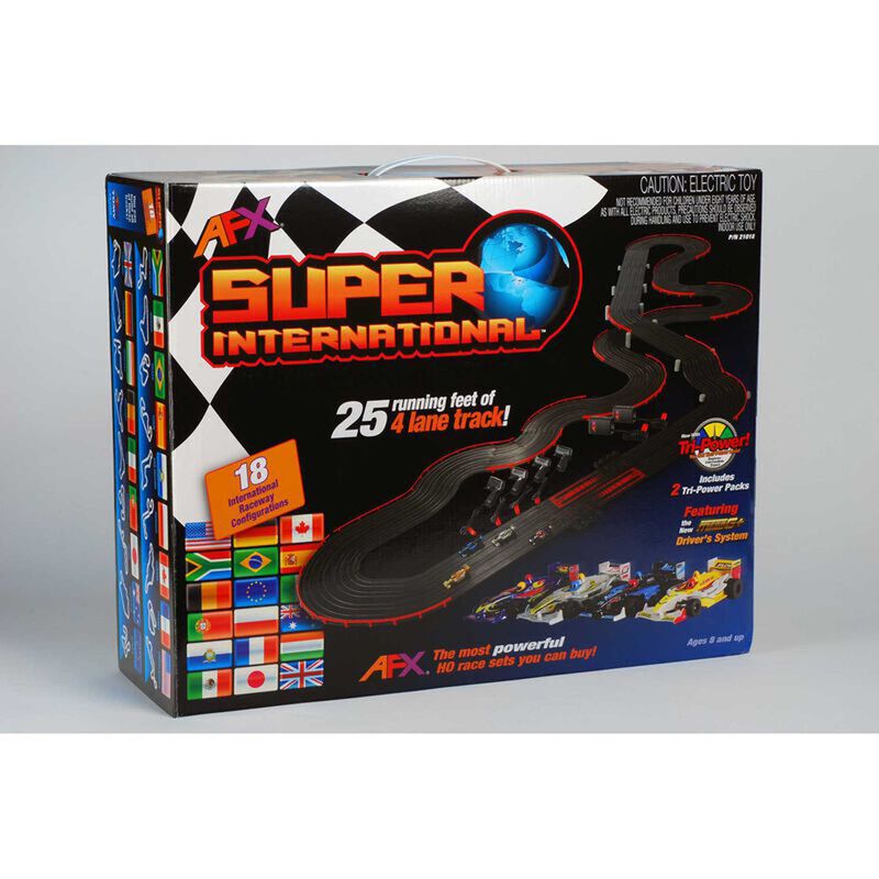 AFX Racing HO (1/64) Super International (MG+) Slot Car Set 25' - #21018