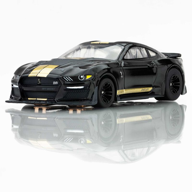 AFX Racing HO (1/64) 22082 Shelby Mustang GT500H Black/Gold Slot Car 1:64 Scale #22082