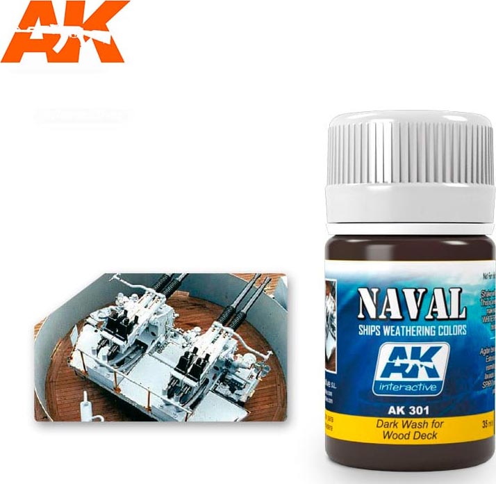 AK Interactive Wood Deck Dark Wash Enamel Paint 35ml Bottle - AKI301